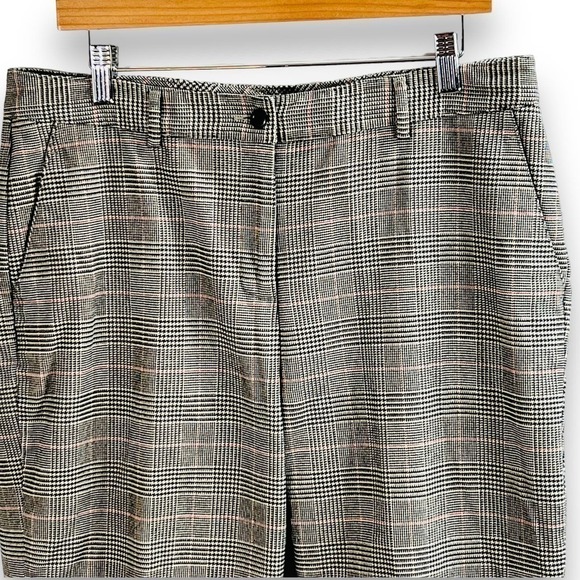 LL Bean Glen Plaid Flannel Trousers Preppy Old Money Classic Gray Pant 14P - Picture 6 of 11